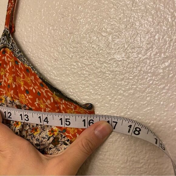 Forever 21 boho Paisley print patchwork Spaghetti country Dress Y2K maxi M - Picture 4 of 13